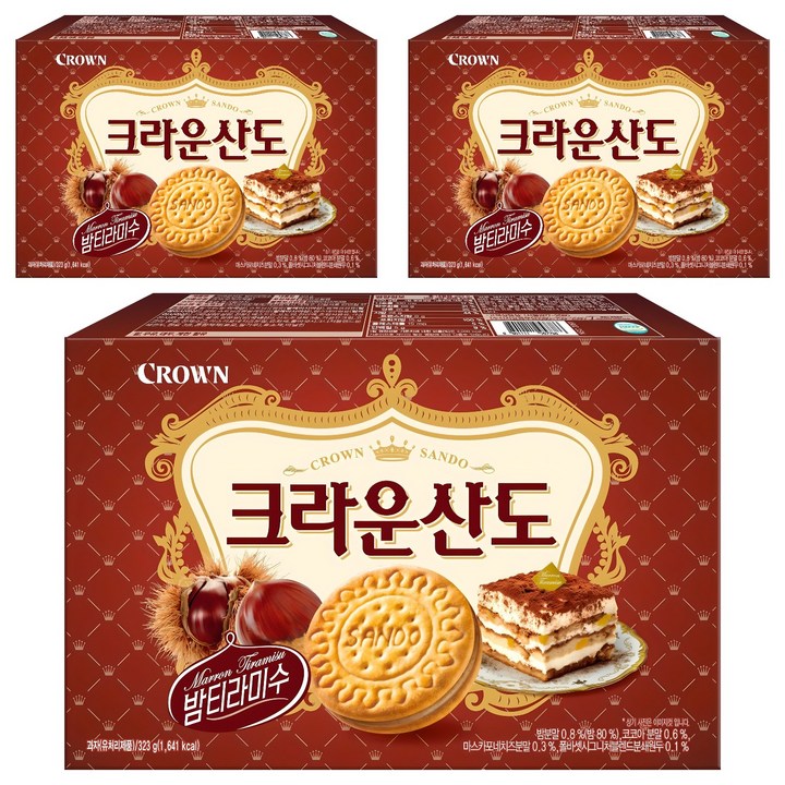 크라운산도 밤 티라미수, 323g, 3개