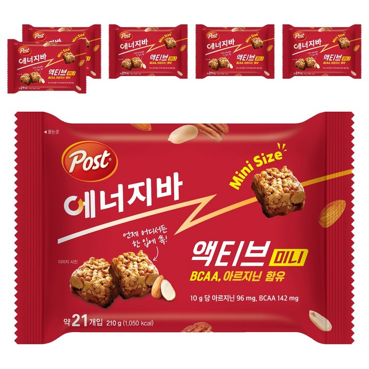 포스트 에너지바 액티브 미니, 210g, 6개