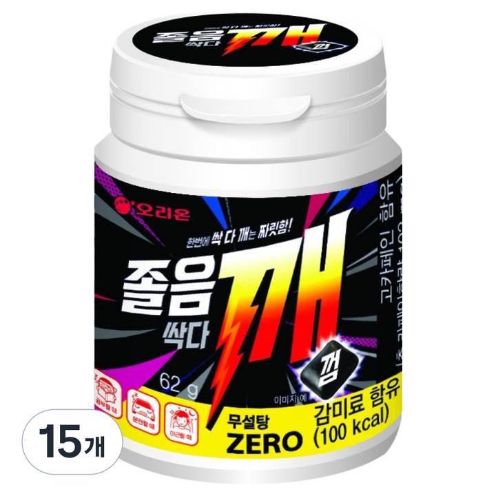 오리온 졸음싹다깨 껌, 62g, 15개