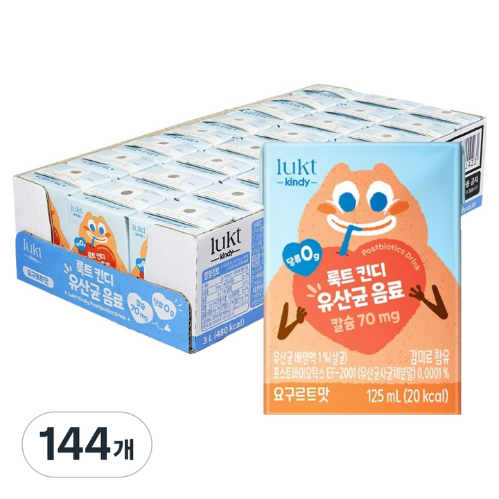룩트킨디 유아용 유산균 음료, 144개, 125ml