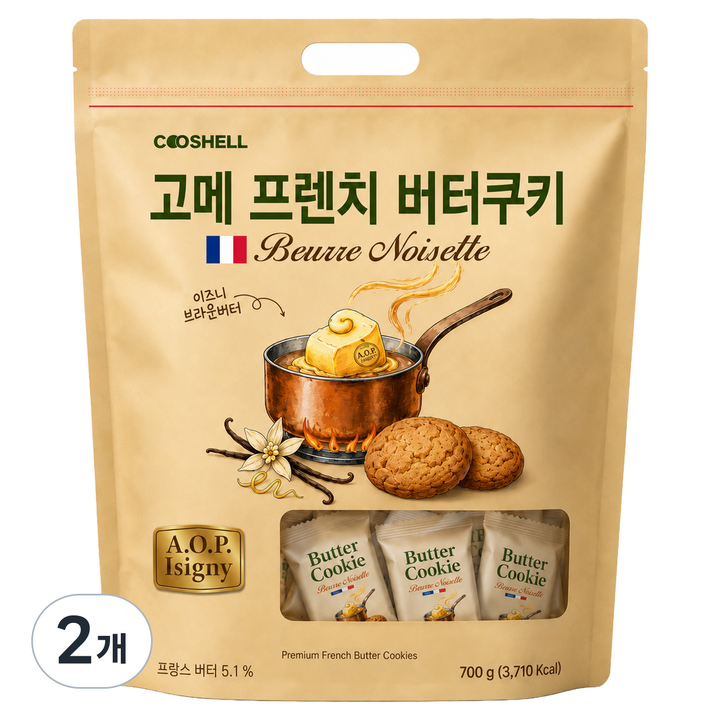 쿠쉘 고메 프렌치 버터쿠키, 2개, 700g