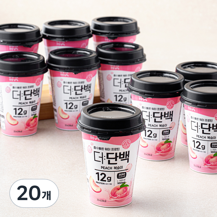 더단백 워터 프로틴 컵 복숭아, 20개, 250ml