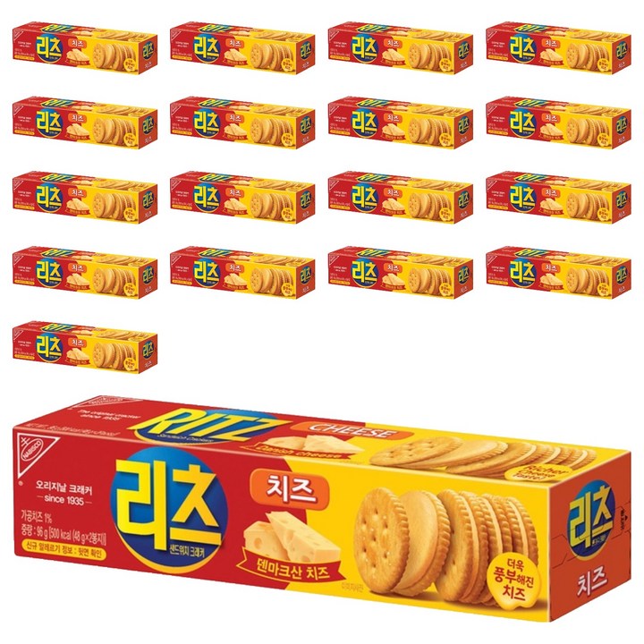 리츠 샌드위치 크래커 치즈, 96g, 18개