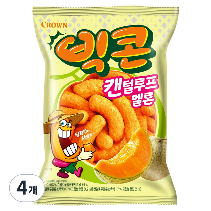 크라운 빅카초 빅콘 캔털루프 멜론, 60g, 4개