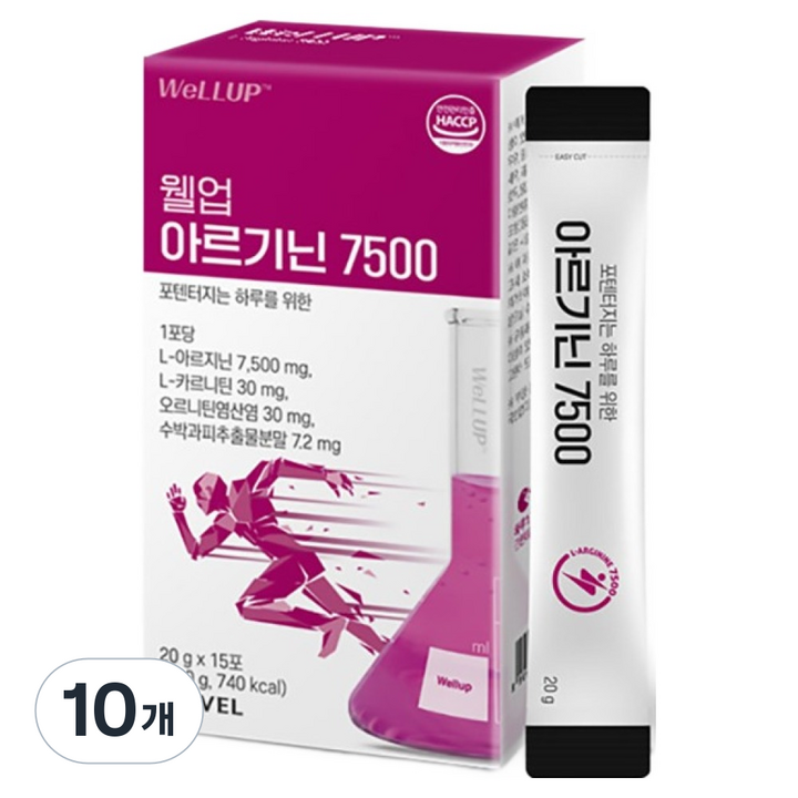 웰업 아르기닌 7500 스틱 15p, 300g, 10개