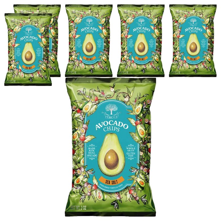 테몰 아보카도칩스 씨솔트맛, 6개, 40g