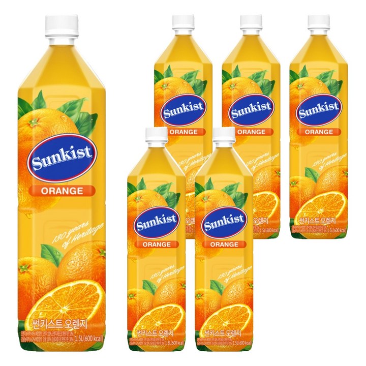 썬키스트 오렌지주스, 1.5L, 6개