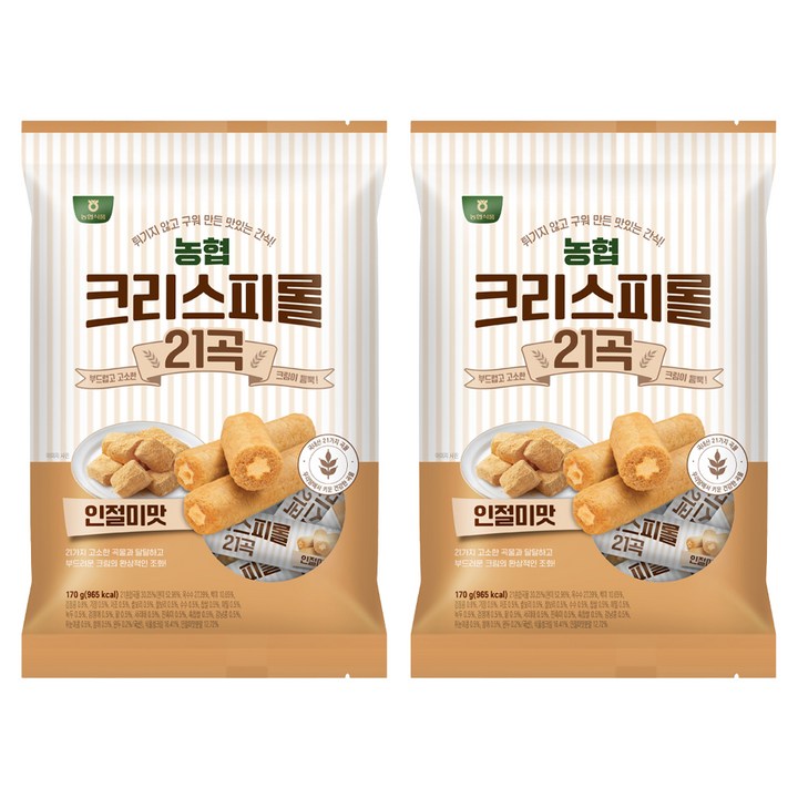 농협식품 크리스피롤 21곡 인절미맛, 170g, 2개