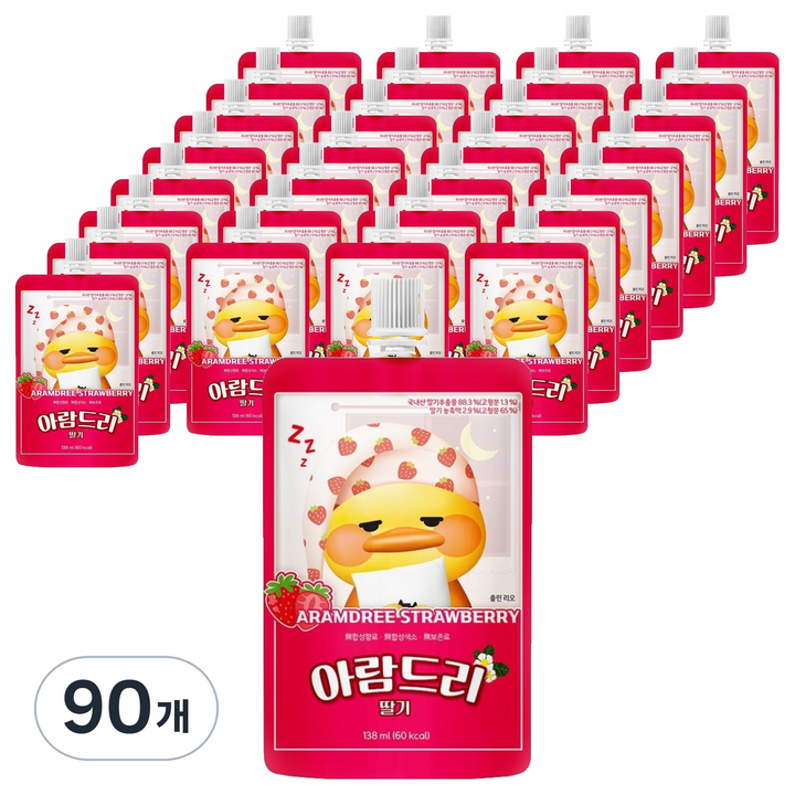 아람농장 아람드리 딸기, 90개, 138ml