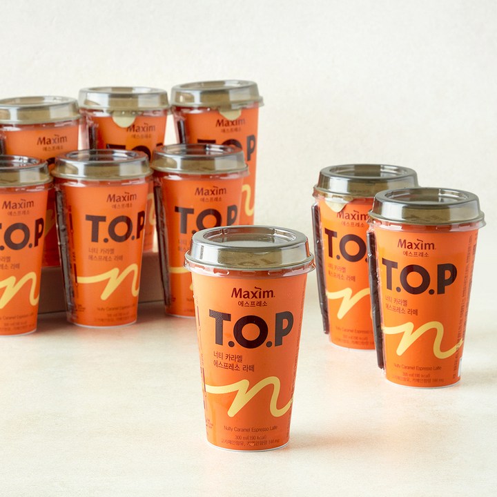 티오피 맥심 너티 카라멜 에스프레소 라떼 컵, 300ml, 10개