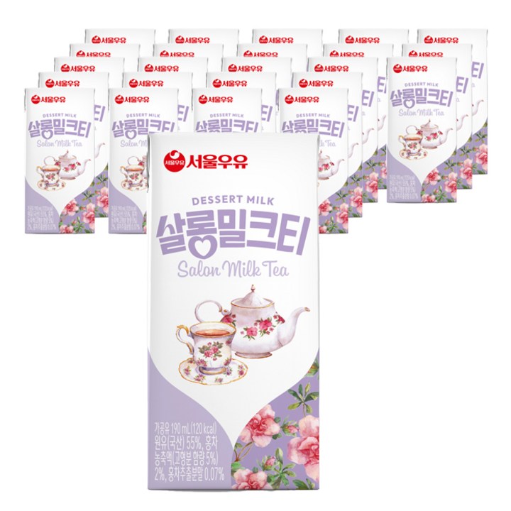 서울우유 살롱 밀크티 우유, 190ml, 24개