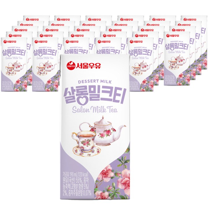 서울우유 살롱 밀크티 우유, 190ml, 48개