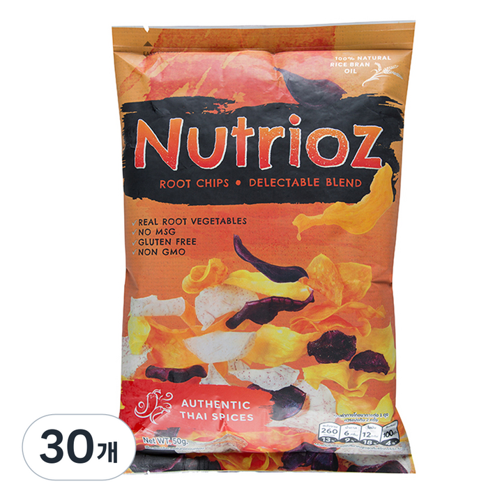뉴트리오즈 루트칩 어센틱 타이스파이스, 50g, 30개