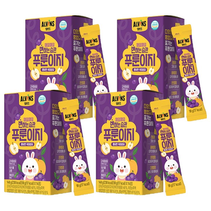 엘빈즈 매일매일 변하는 습관 푸룬이지 14p, 10g, 14포, 4개