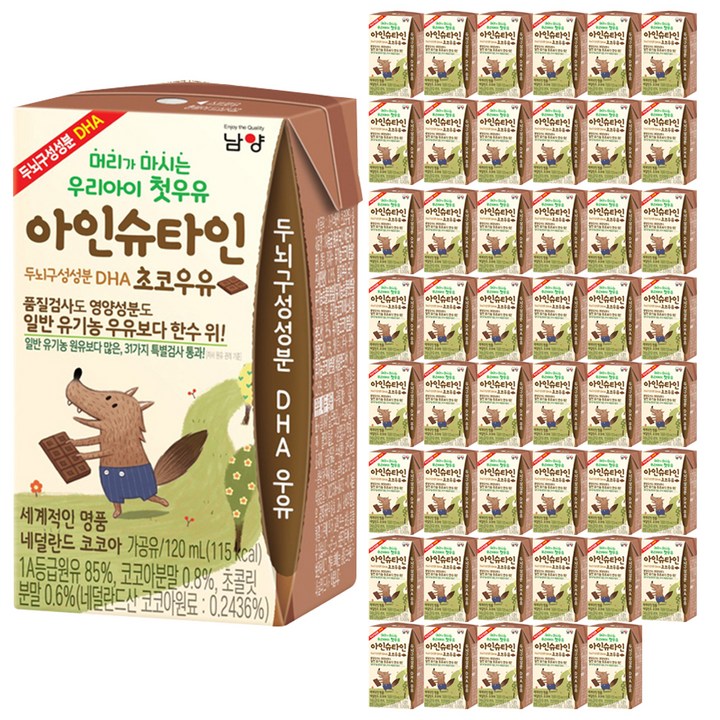 남양 아인슈타인 초코우유, 48개, 120ml