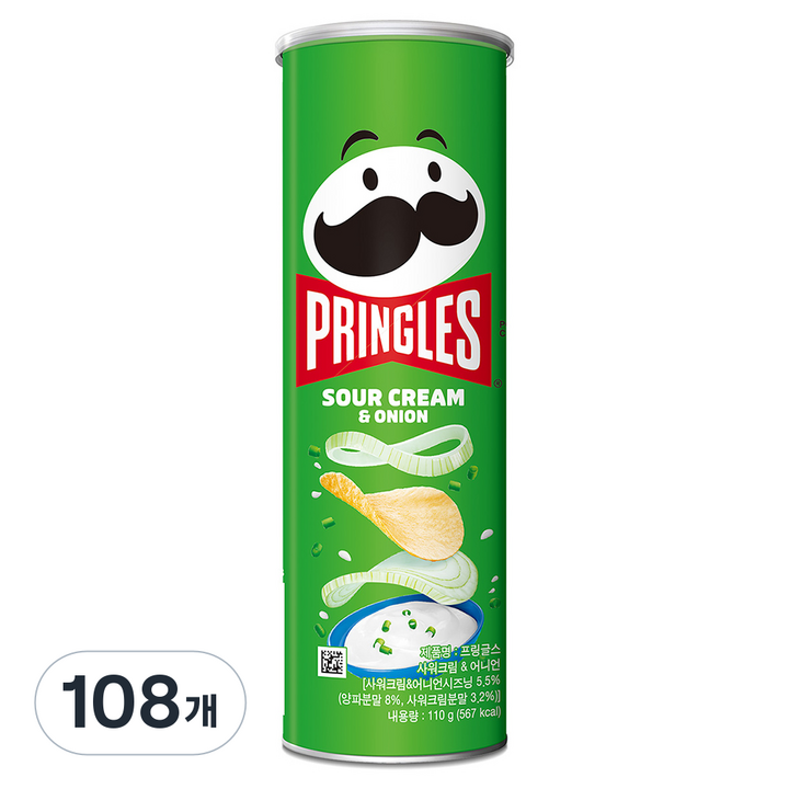 프링글스 사워크림 앤 어니언, 110g, 108개