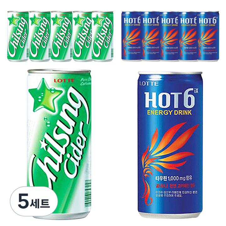 칠성사이다 250ml x 6p + 핫식스 250ml x 6p, 5세트