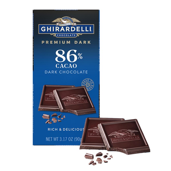 기라델리 프리미엄 다크 카카오 86%, 90g, 1개