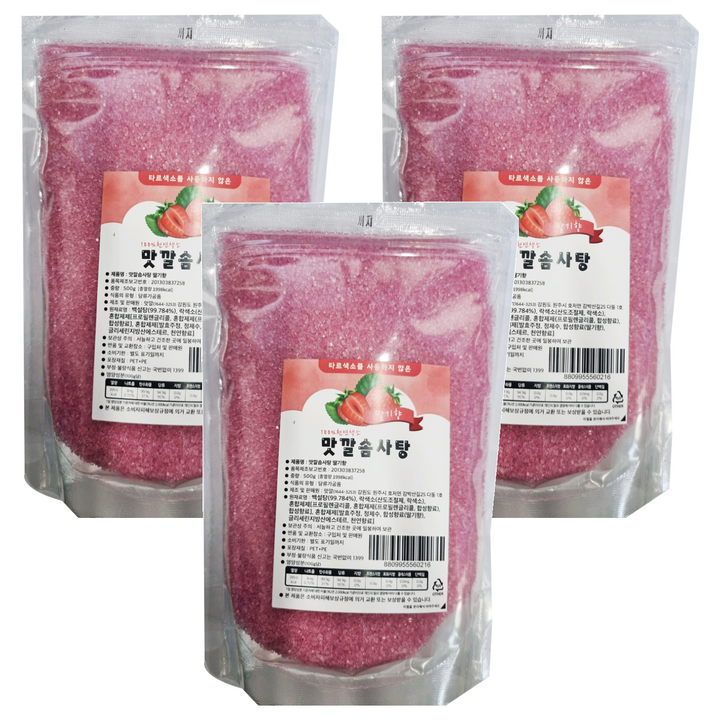 맛깔 솜사탕 설탕 딸기향, 500g, 3개