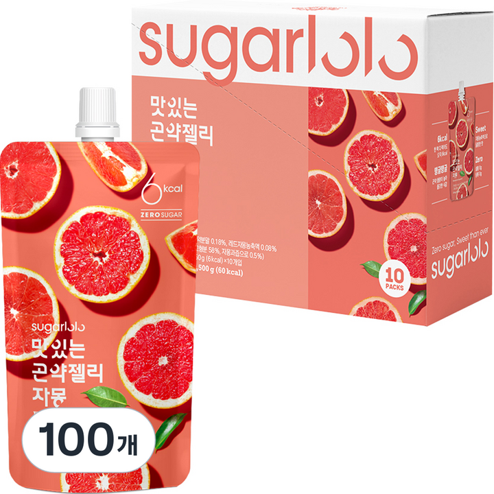 슈가로로 맛있는 곤약젤리 자몽, 150g, 100개