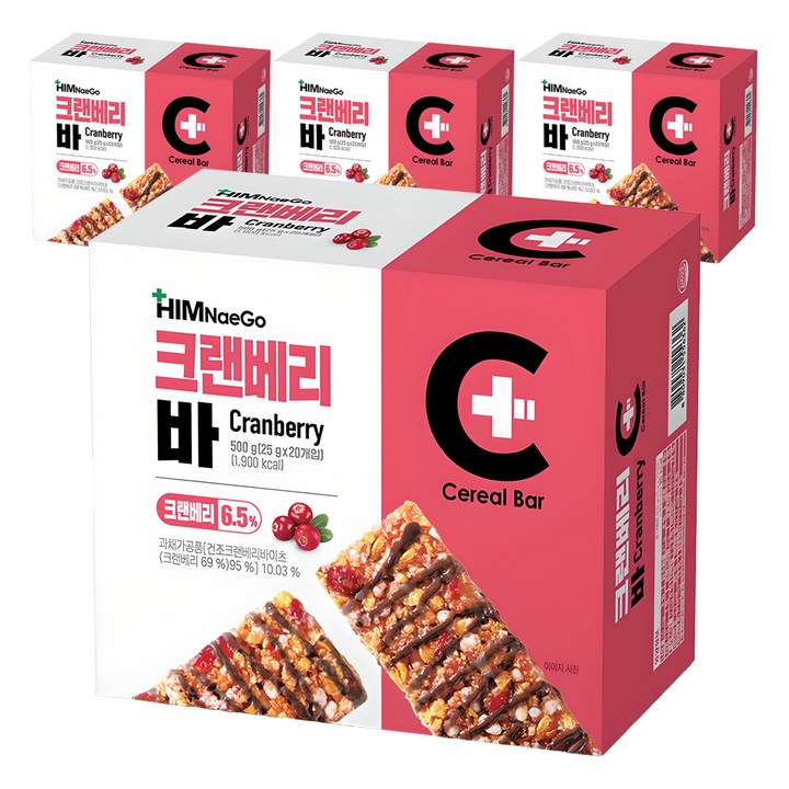 힘내고 크랜베리바, 500g, 4개