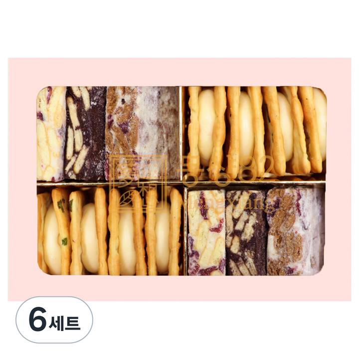 몽샹82 누가크래커 + 클래식 쫀득쿠키 올인원 14p + 쇼핑백, 6세트, 340g