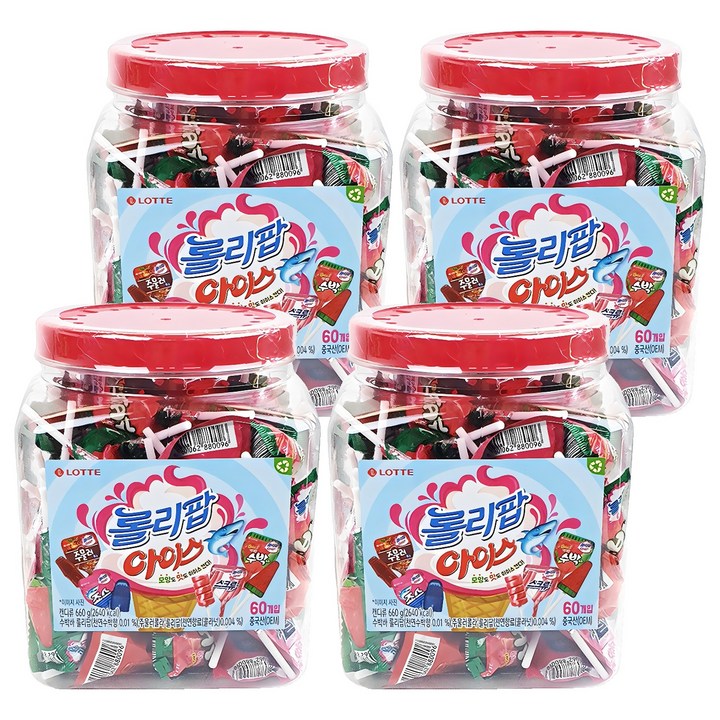 롯데웰푸드 롤리팝 아이스 캔디, 660g, 4개