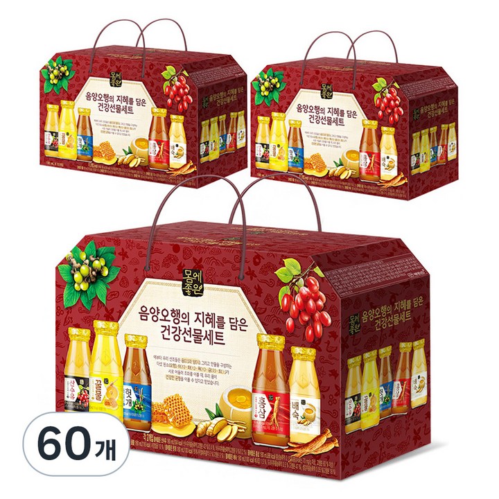 해태htb 음양오행 건강 음료 선물세트, 180ml, 60개