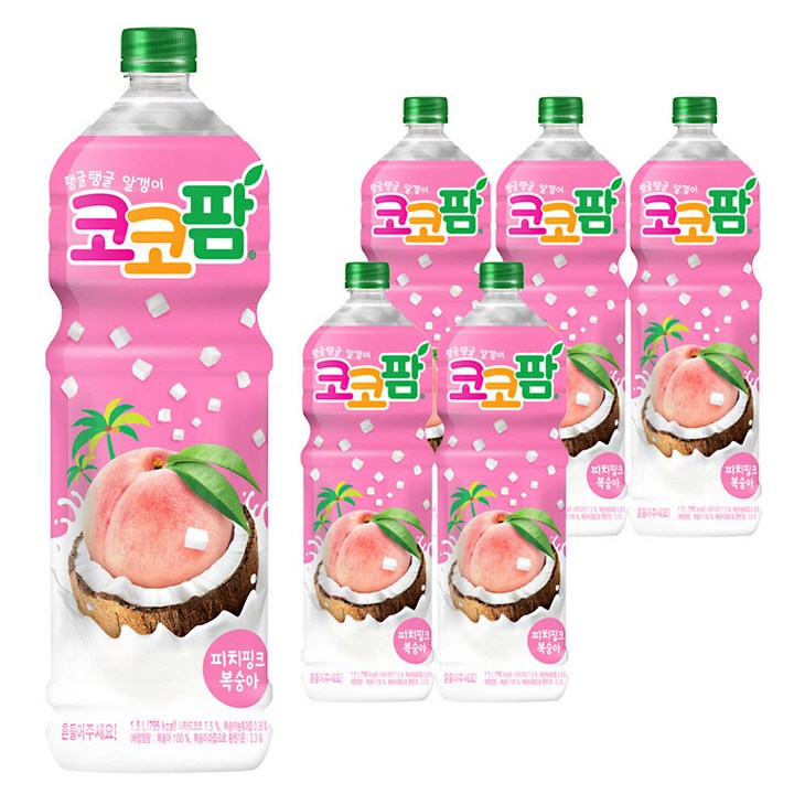 코코팜 피치핑크 복숭아, 1.5L, 6개