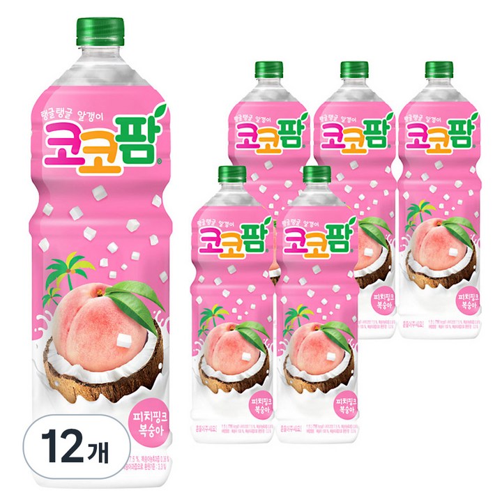 코코팜 피치핑크 복숭아, 1.5L, 12개
