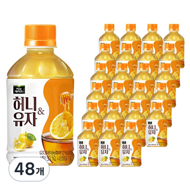 미닛메이드 허니유자, 280ml, 48개