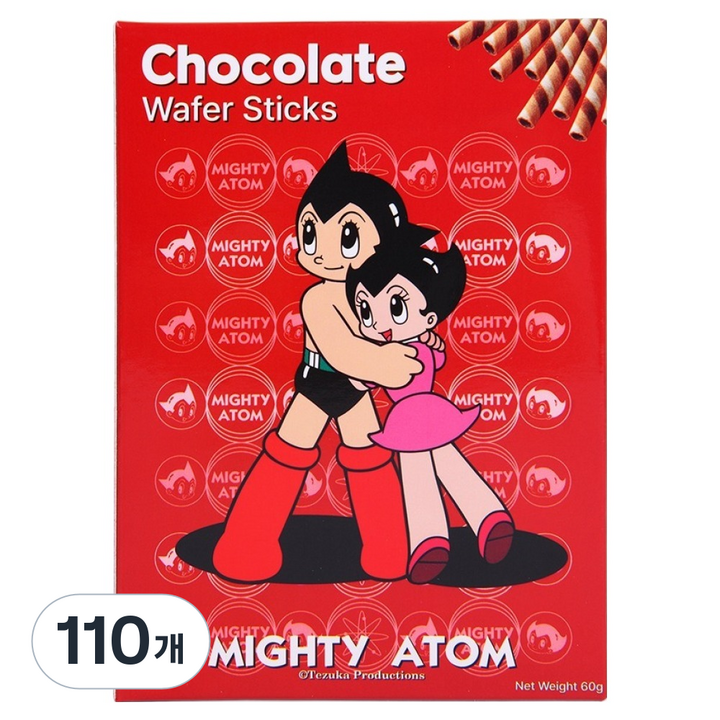 글로리아비스코 아톰 초콜릿맛 와퍼스틱 10p, 60g, 110개