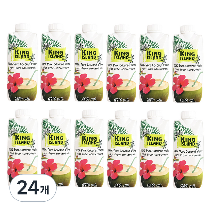 킹아일랜드 코코넛 워터, 330ml, 24개