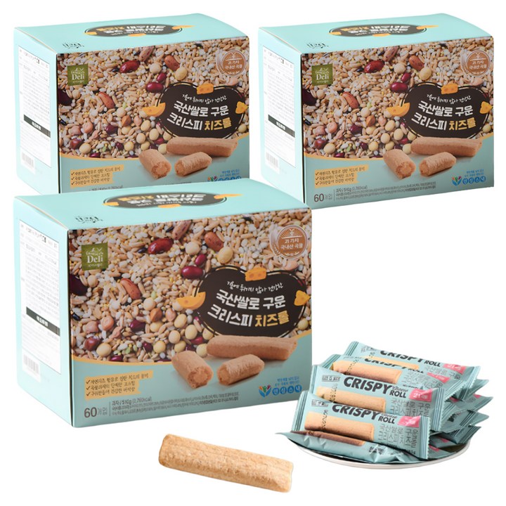 파머스델리 쌀로 구운 크리스피 치즈롤 60p, 510g, 3개