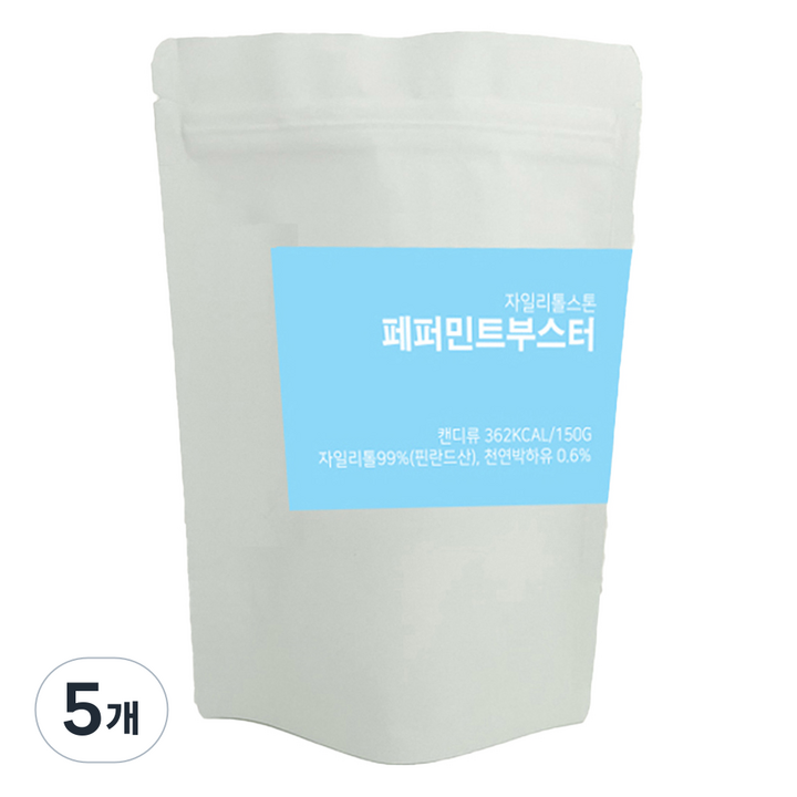 자일리톨스톤 페퍼민트 부스터 캔디 리필, 150g, 5개