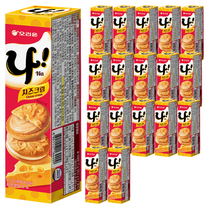오리온 나 샌드과자, 77g, 18개