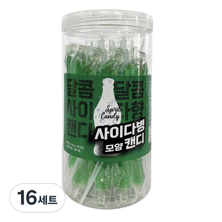 사이다병 모양 캔디, 16g, 16세트