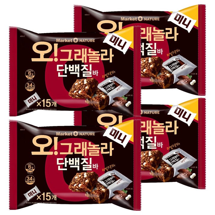 마켓오네이처 오 그래놀라 단백질바 미니, 192g, 4개