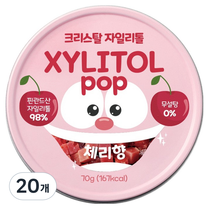 자일리톨팝 틴케이스 체리, 70g, 20개
