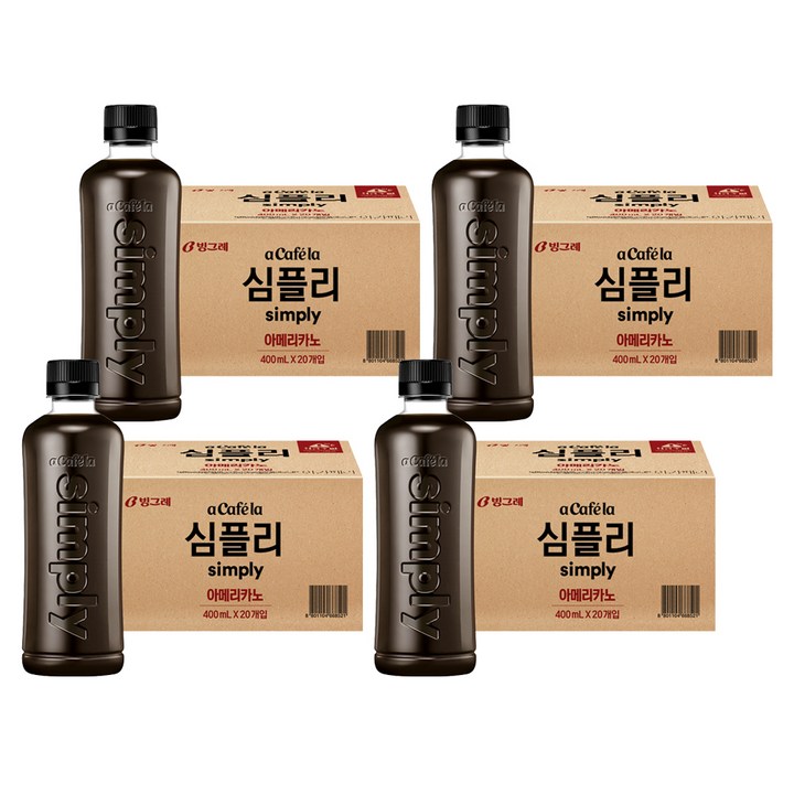 아카페라 심플리 아메리카노 무라벨, 400ml, 80개