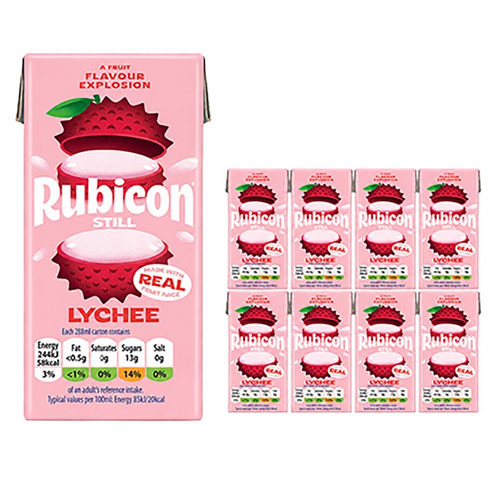 rubicon 리치 NFC 퓌레과즙 주스, 288ml, 9개