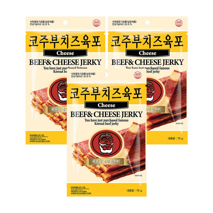 코주부 치즈육포, 70g, 3개