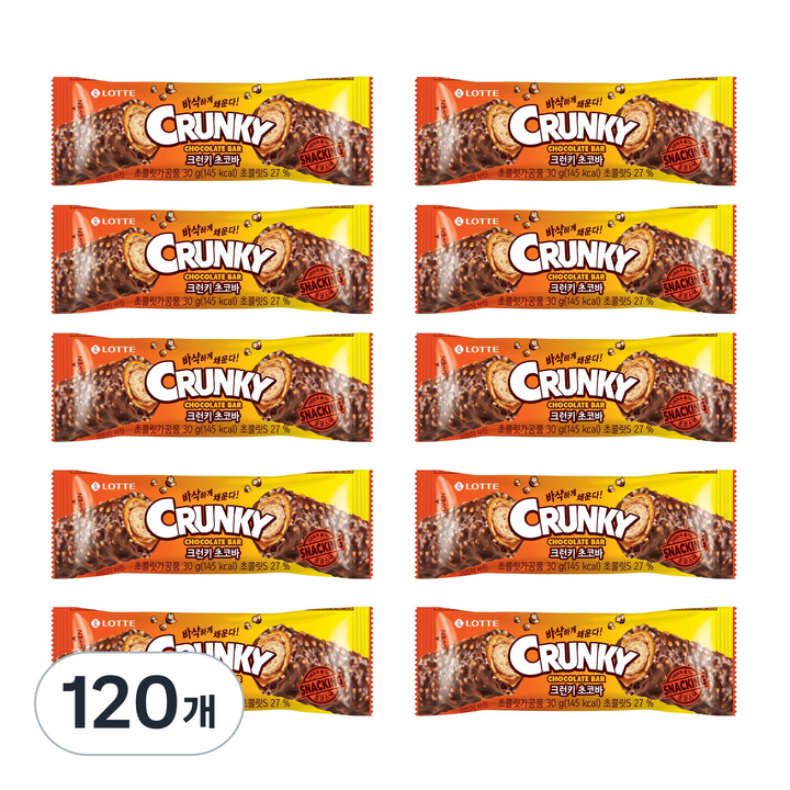 롯데웰푸드 크런키 초코바, 30g, 120개