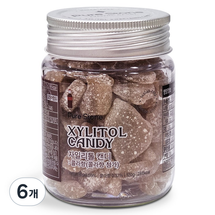 퓨어스톤 자일리톨 캔디 콜라향, 6개, 120g