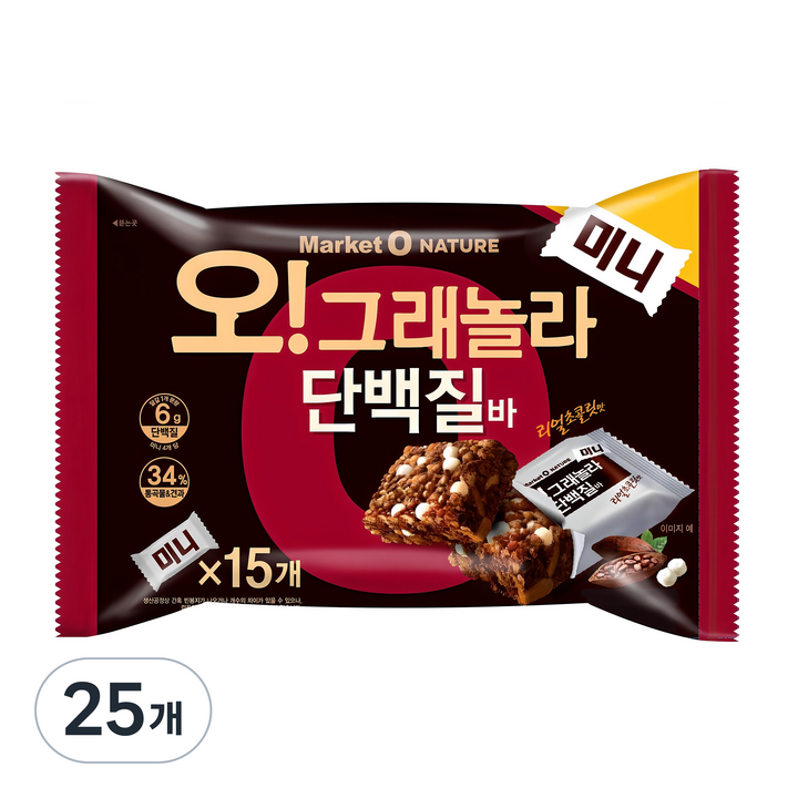 마켓오네이처 오 그래놀라 단백질바 미니, 192g, 25개