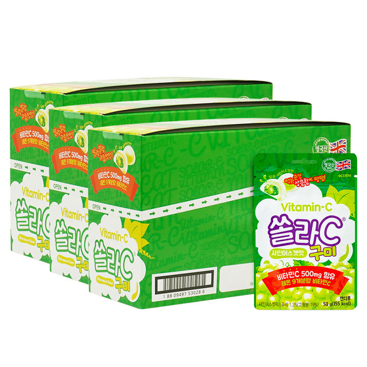 고려은단 쏠라C구미 샤인머스캣맛, 400g, 3개