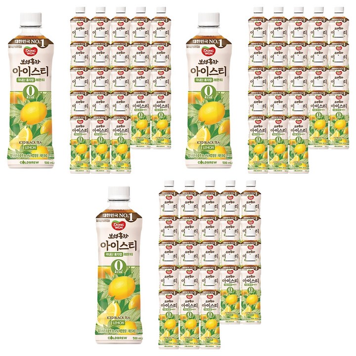 동원보성홍차 아이스티 제로 레몬, 500ml, 72개