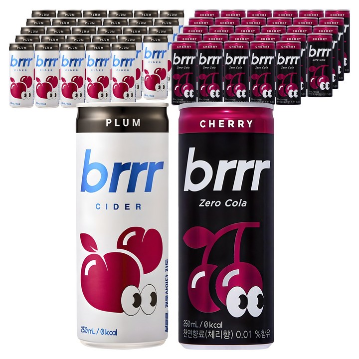 부르르 제로사이다 자두 250ml 30p + 체리 250ml 30p, 1세트