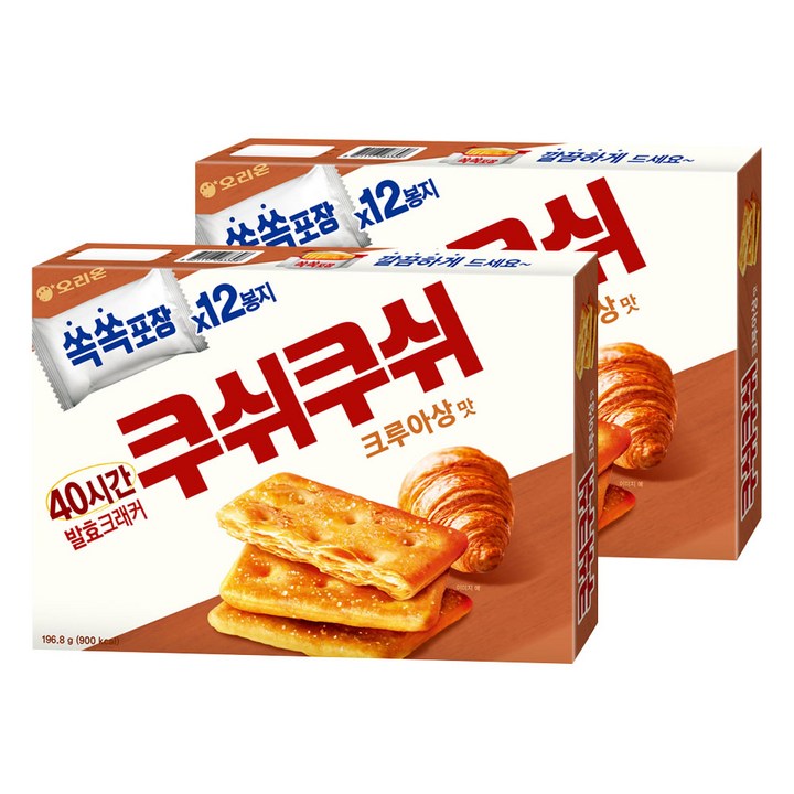 오리온 쿠쉬쿠쉬 크루아상맛, 196.8g, 2개