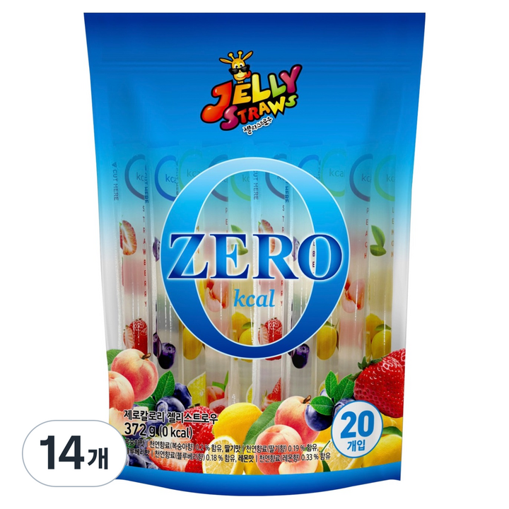 젤리스트로우 제로 칼로리 20개입, 372g, 14개